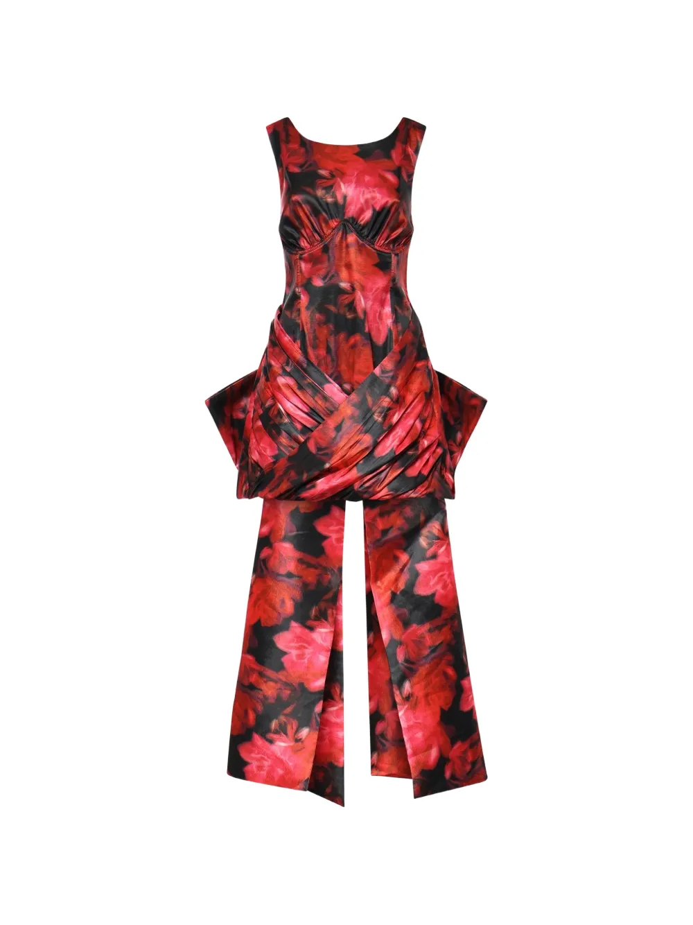 For Love And Lemons Dark Romance floral-print bow-detail dress - Rosso