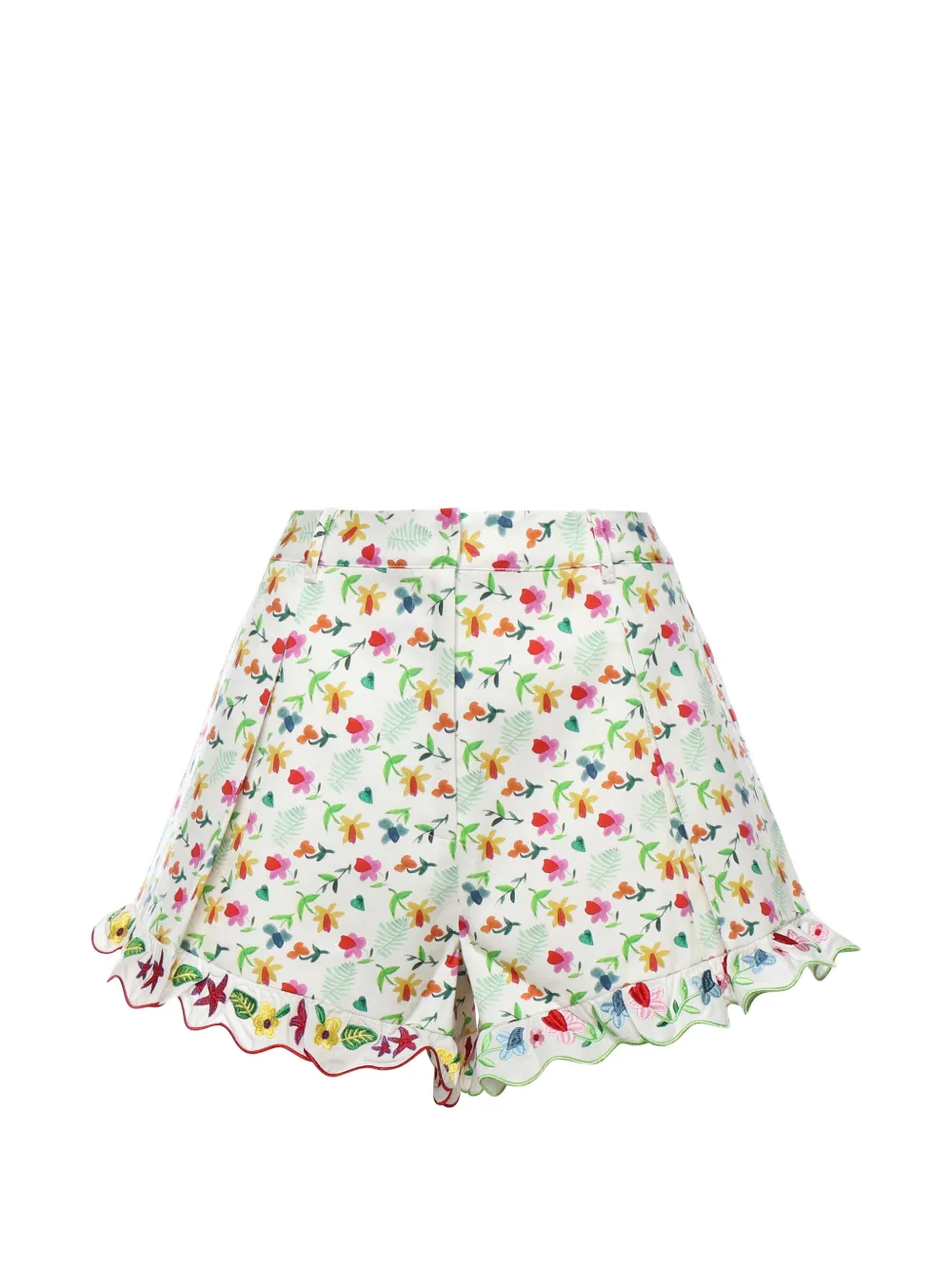 Celia B Vela floral-print scalloped-hem shorts - Bianco