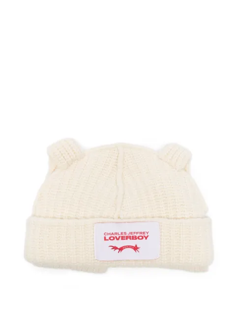 Charles Jeffrey Loverboy side-ear logo-path beanie hat
