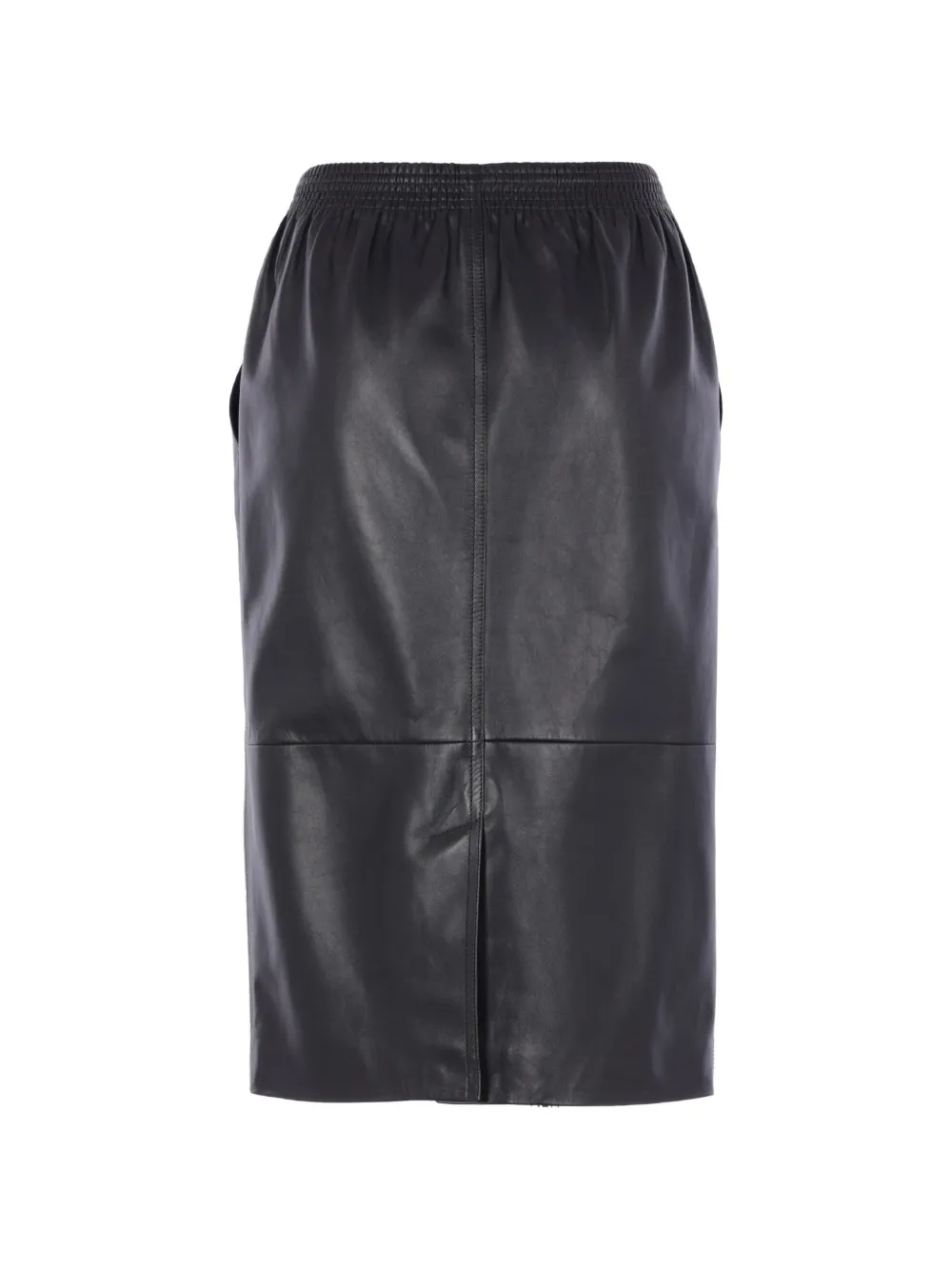  Chloé Elasticated Leather Midi Skirt - Black 