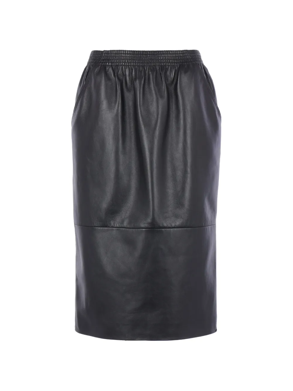 Chloé elasticated leather midi skirt - Nero