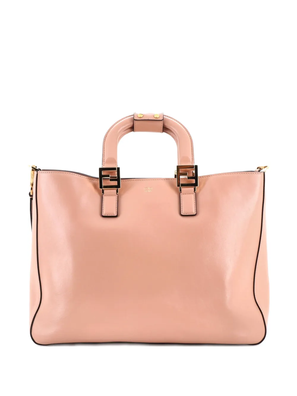 Fendi Pre-Owned FF Handle Leather Medium tote bag - Rosa