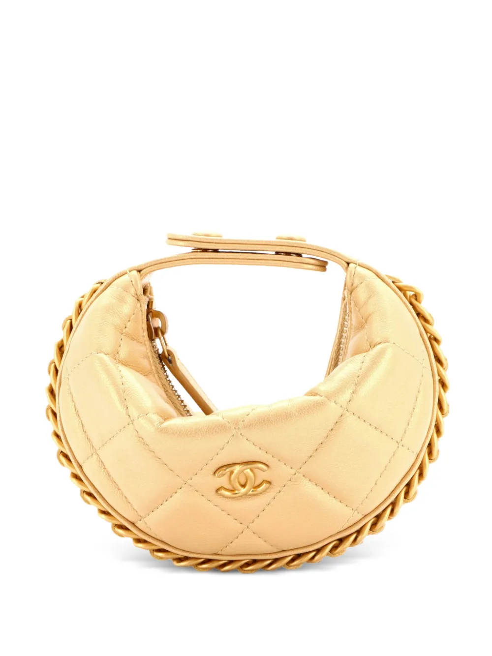 CHANEL Pre-Owned Borsa passepartout extra mini in pelle di agnello trapuntata con catena - Oro
