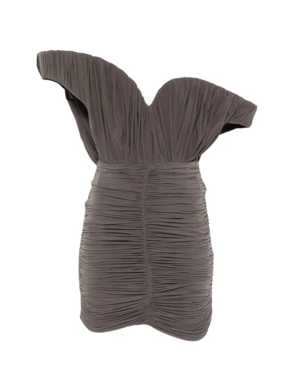 Magda Butrym Ruched Mini Dress | Grey | FARFETCH NO