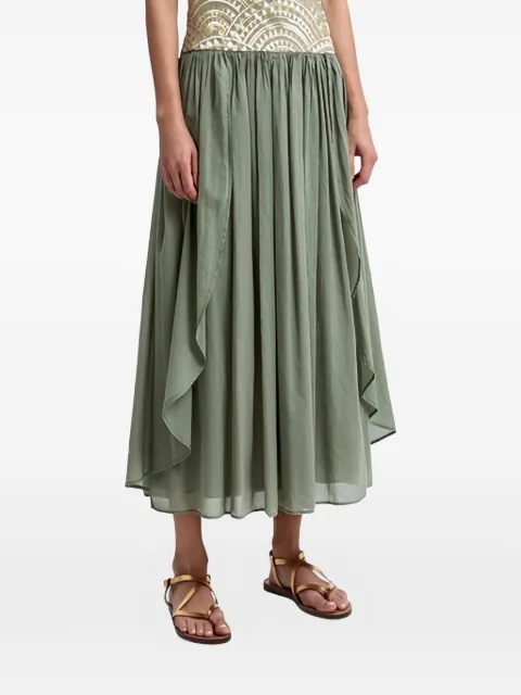 GREEK ARCHAIC KORI flared midi skirt