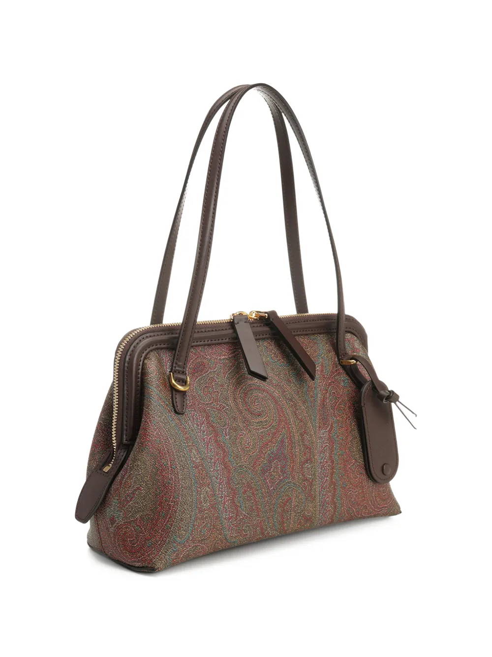 ETRO Shopper met paisley-print en handvat Bruin