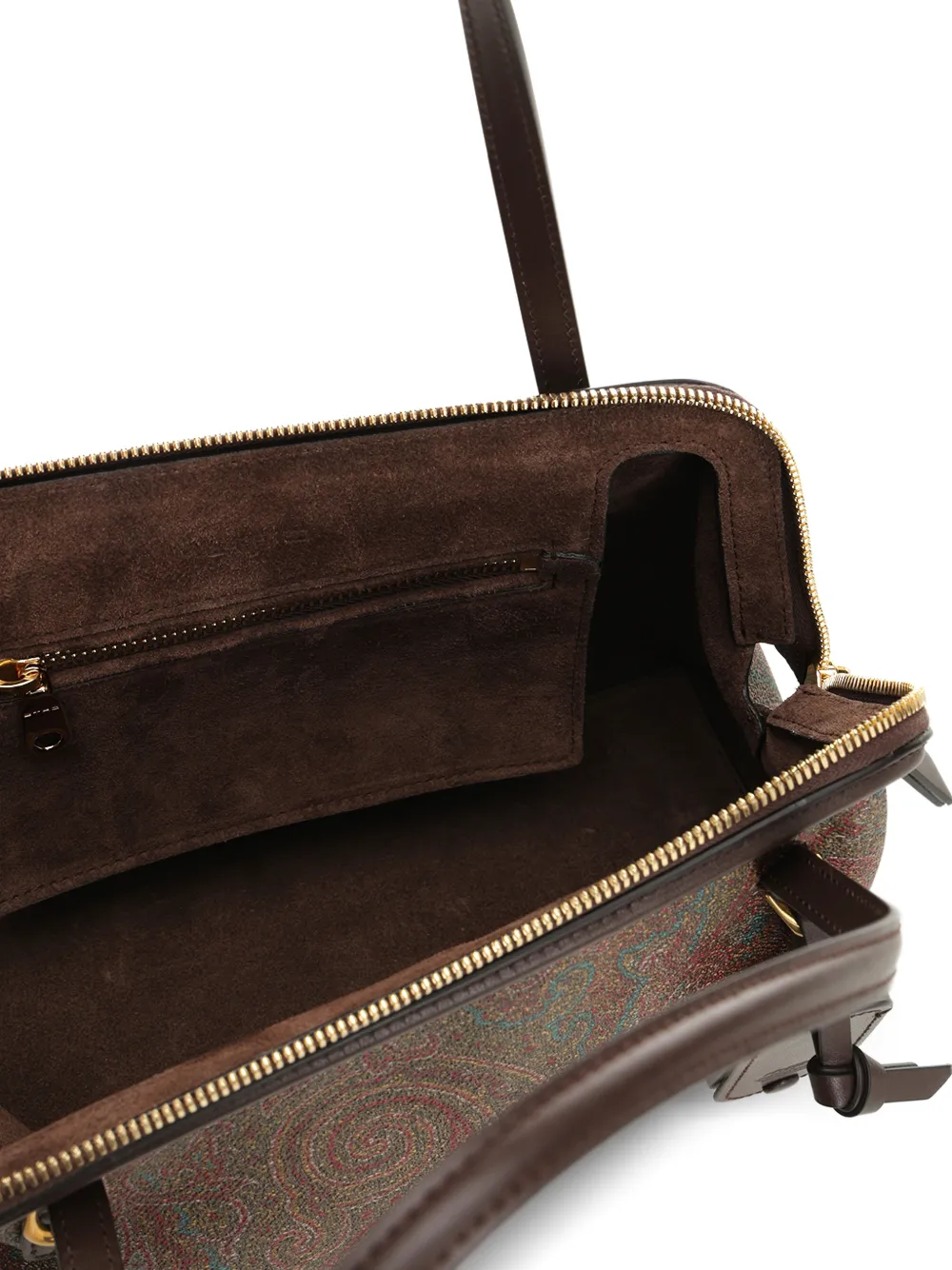 ETRO Shopper met paisley-print en handvat Bruin