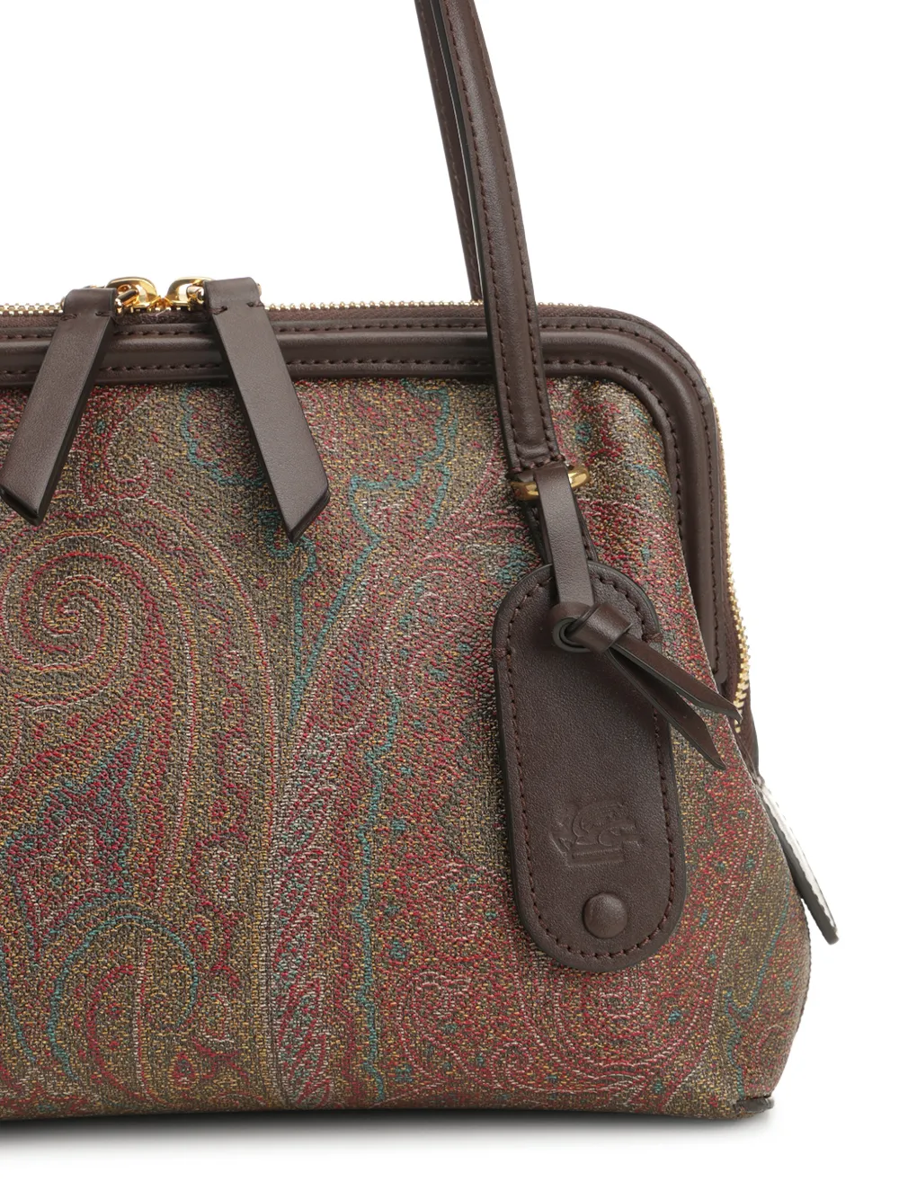 ETRO Shopper met paisley-print en handvat Bruin