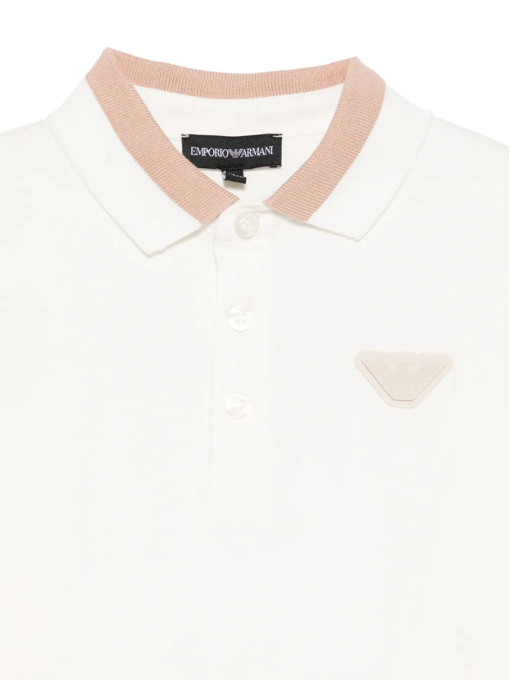 Emporio Armani Kids T-shirt met kraag en logo Wit