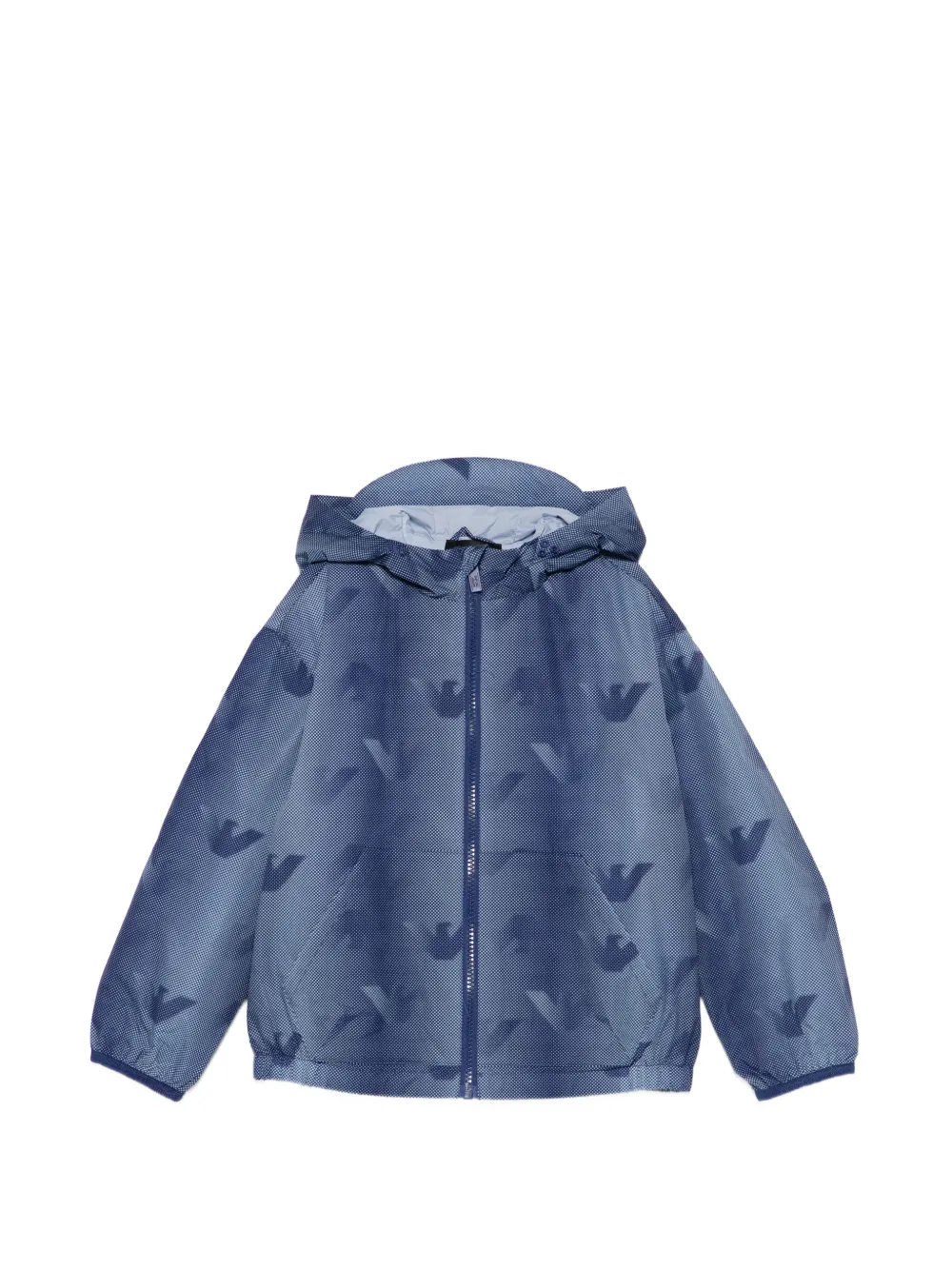 Emporio Armani Kids printed hooded jacket - Blu