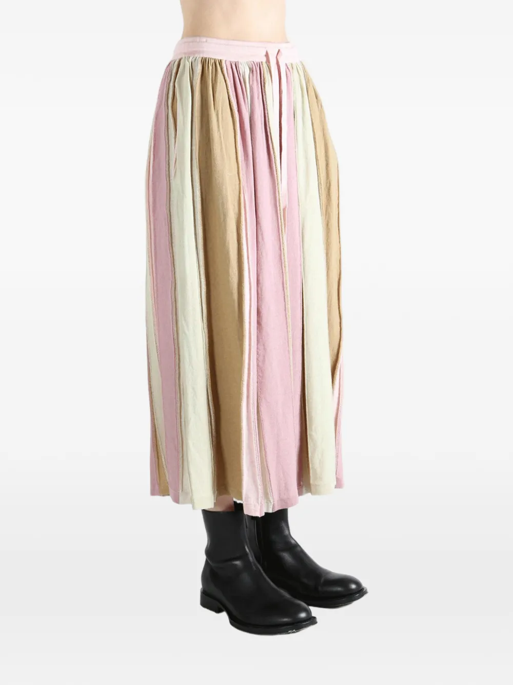  Casey Casey Falda Midi A Rayas - Rosa 