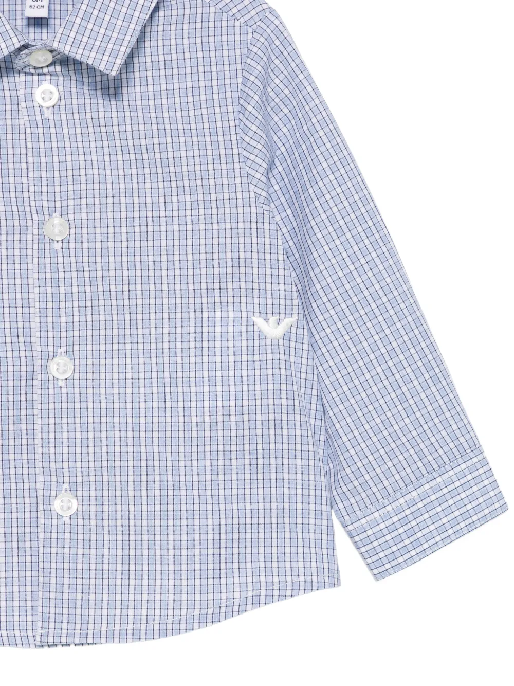 Emporio Armani Kids Geruit shirt Blauw