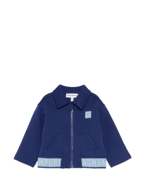 Emporio Armani Kids zipped logo-appliqué sweatshirt