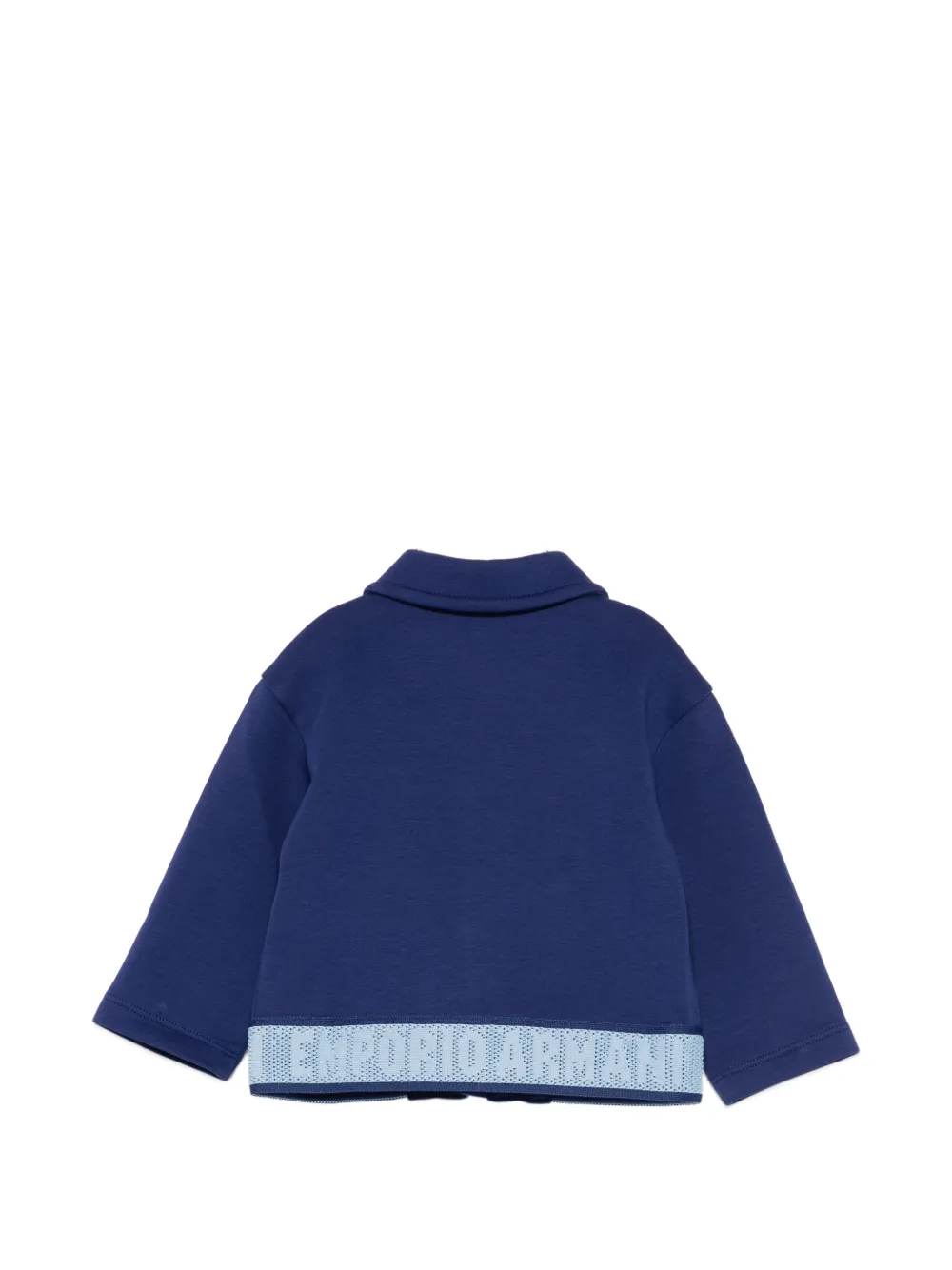 Emporio Armani Kids Sweater met rits en logopatch Blauw