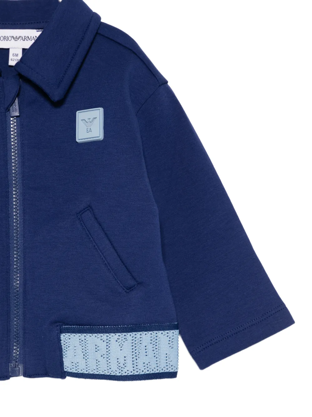 Emporio Armani Kids Sweater met rits en logopatch Blauw