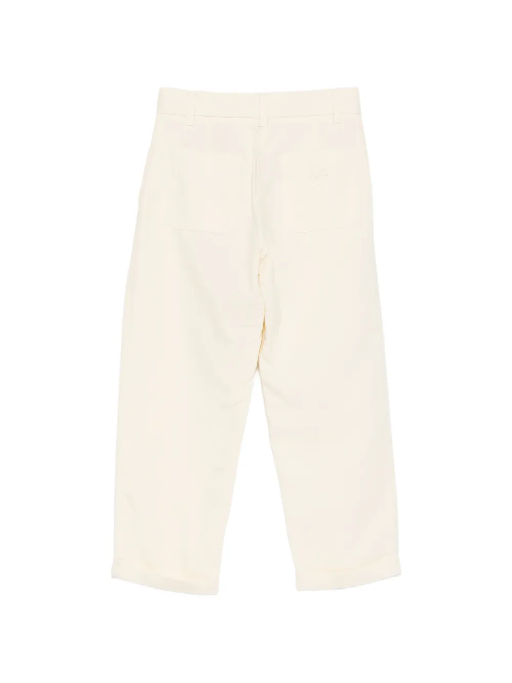 Emporio Armani Kids Geplooide broek met knoopsluiting aan de voorkant Beige