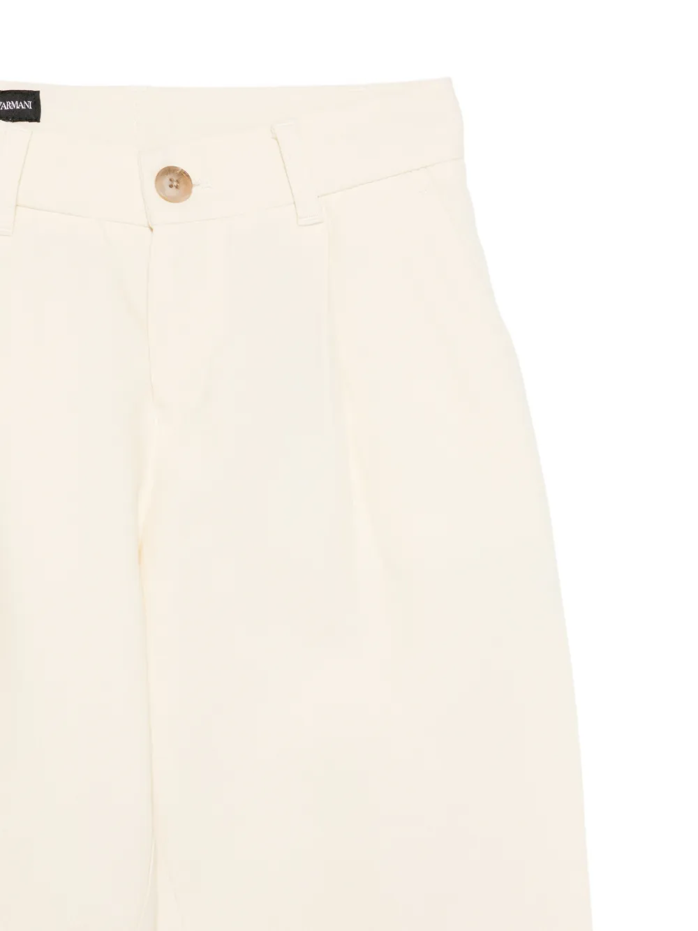 Emporio Armani Kids Geplooide broek met knoopsluiting aan de voorkant Beige