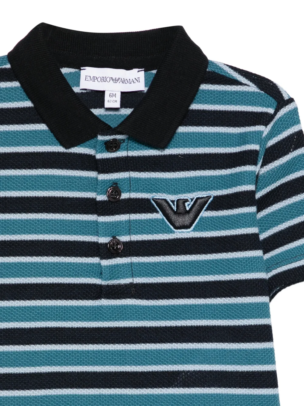 Emporio Armani Kids Poloshirt met gestreept detail en logodetail Blauw