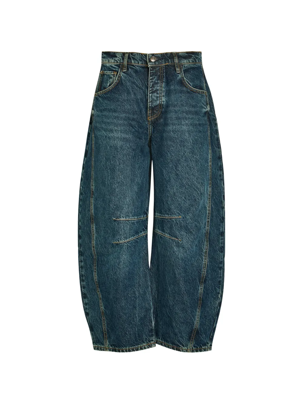 Free People panelled denim trousers - Blu