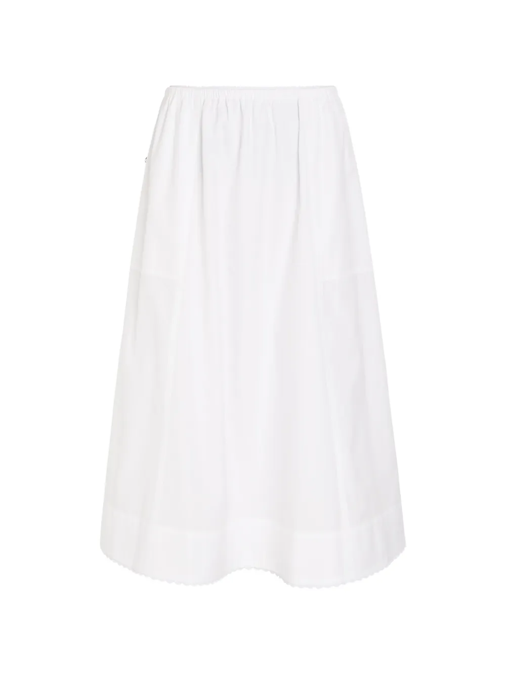 Vince Scallop elasticated-waistband scalloped-hem midi skirt - Bianco