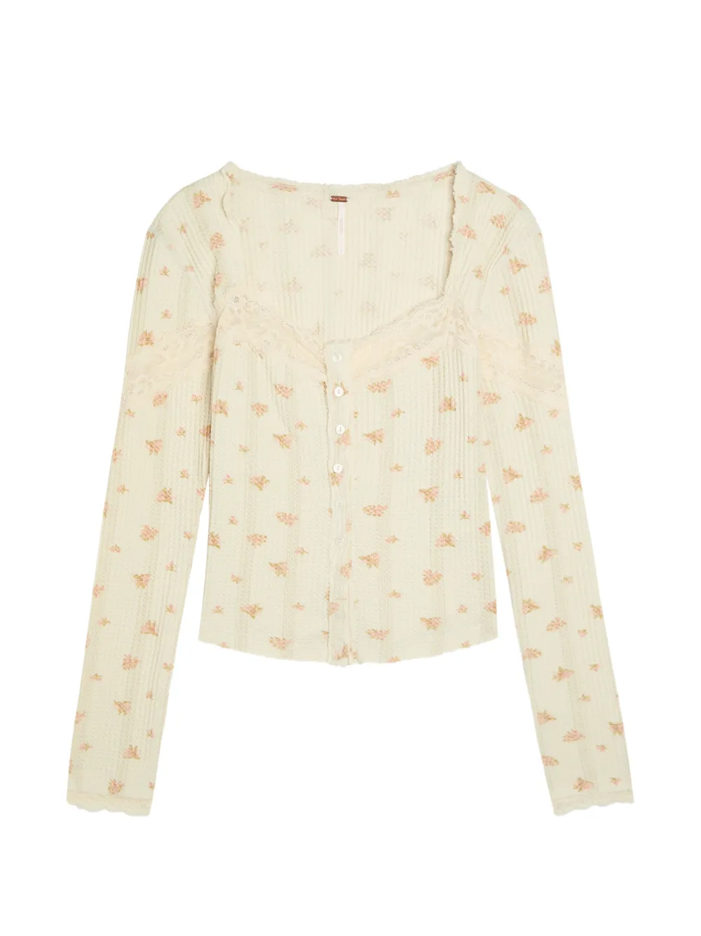 Free People Let's Party Cardi floral-print top - Neutrals