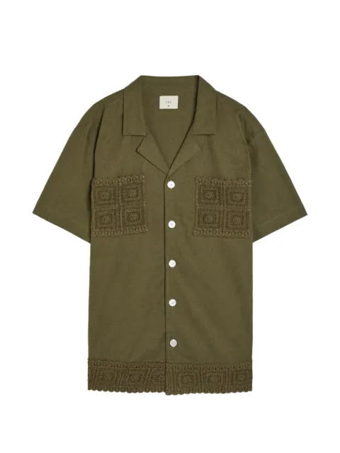 CHÉ crochet-panelled camp-collar shirt