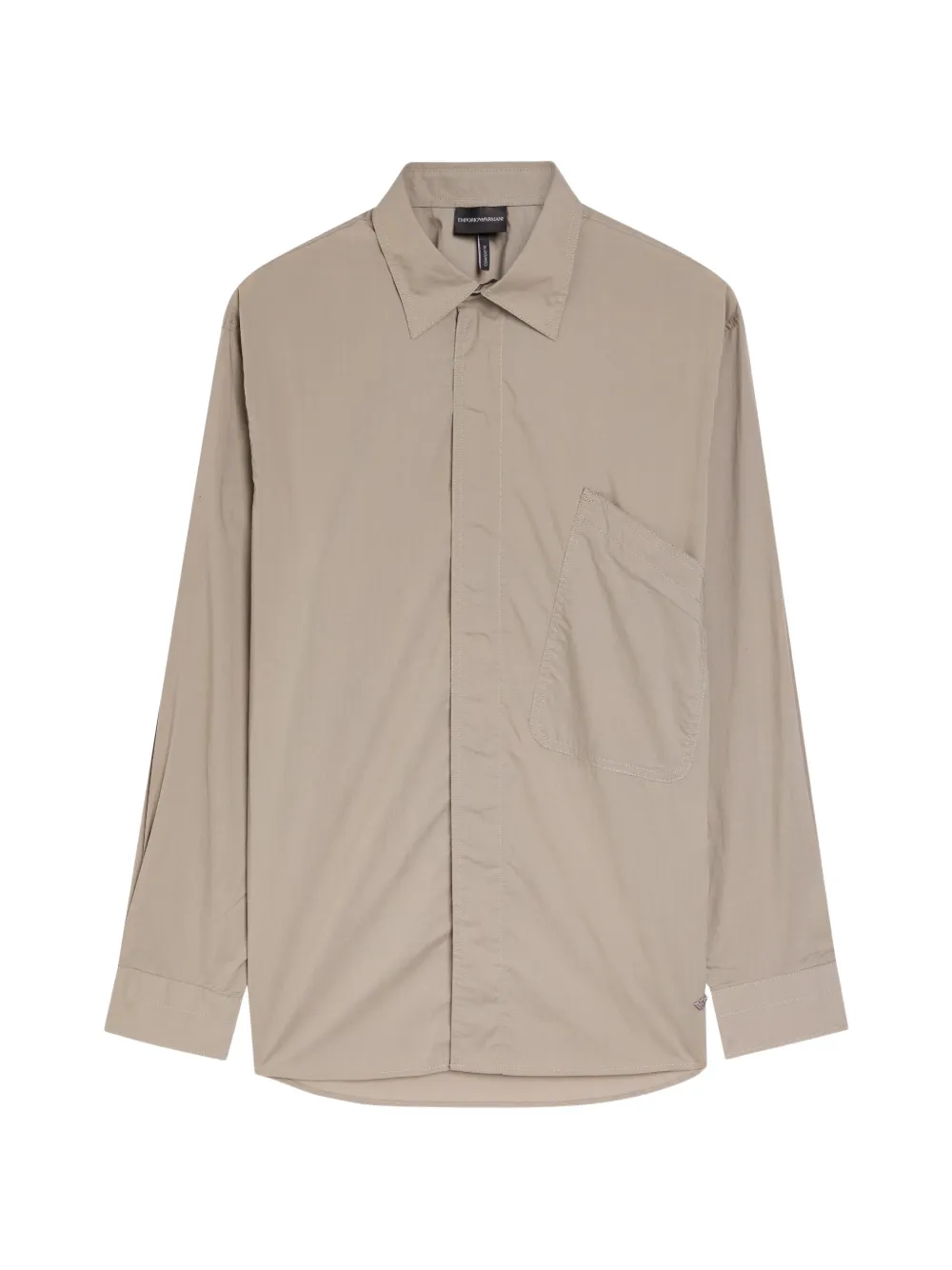 Emporio Armani logo embroidered shirt - Toni neutri