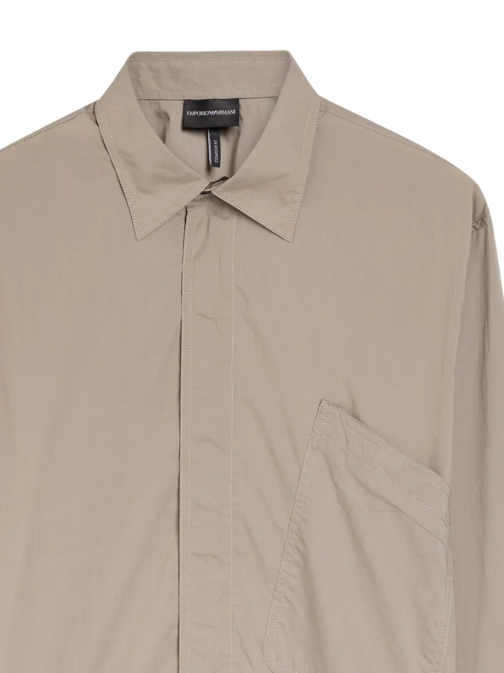 Emporio Armani Overhemd met geborduurd logo Beige