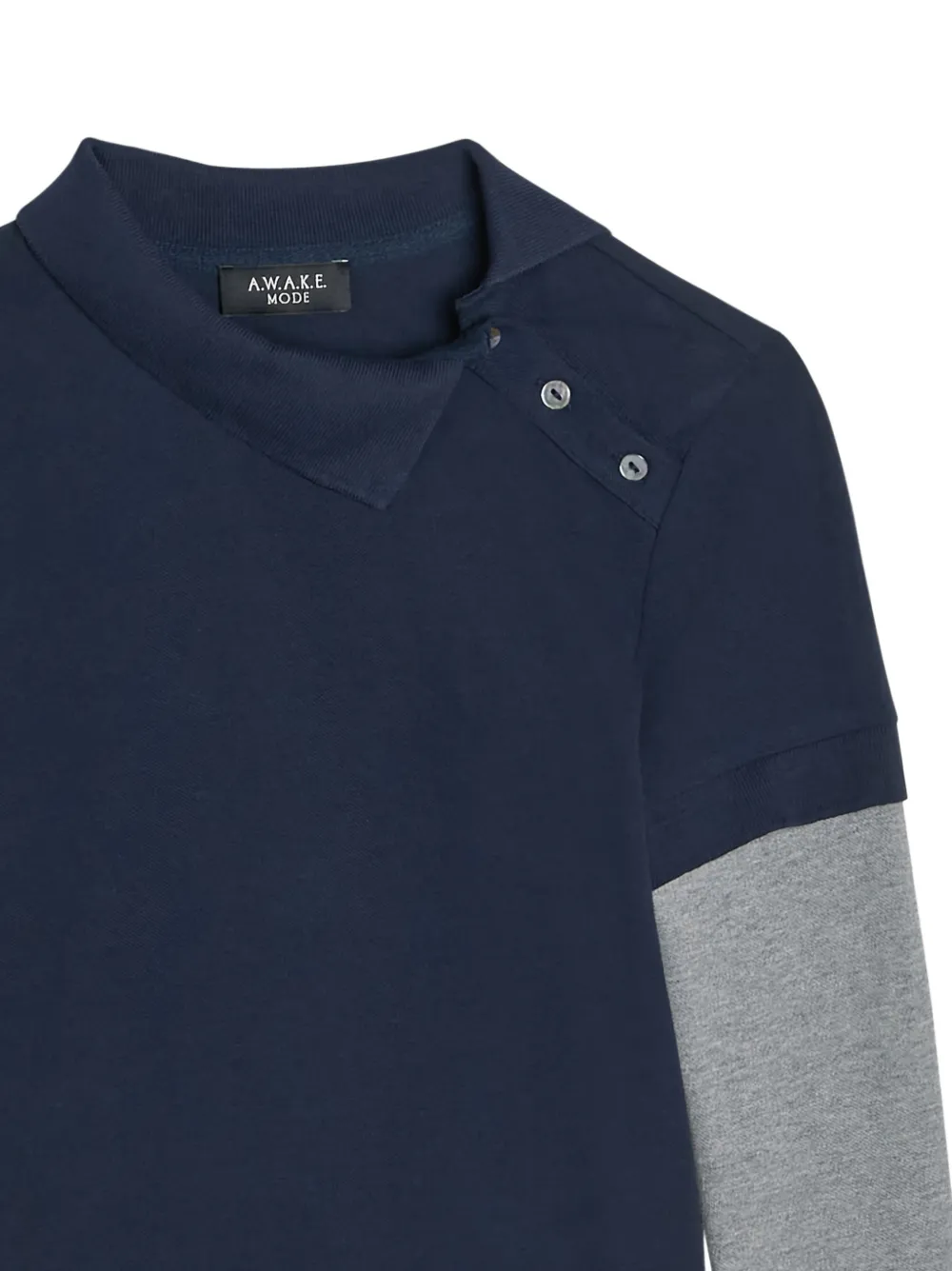  A.w.a.k.e. Mode Asymmetric Polo Shirt - Blue 