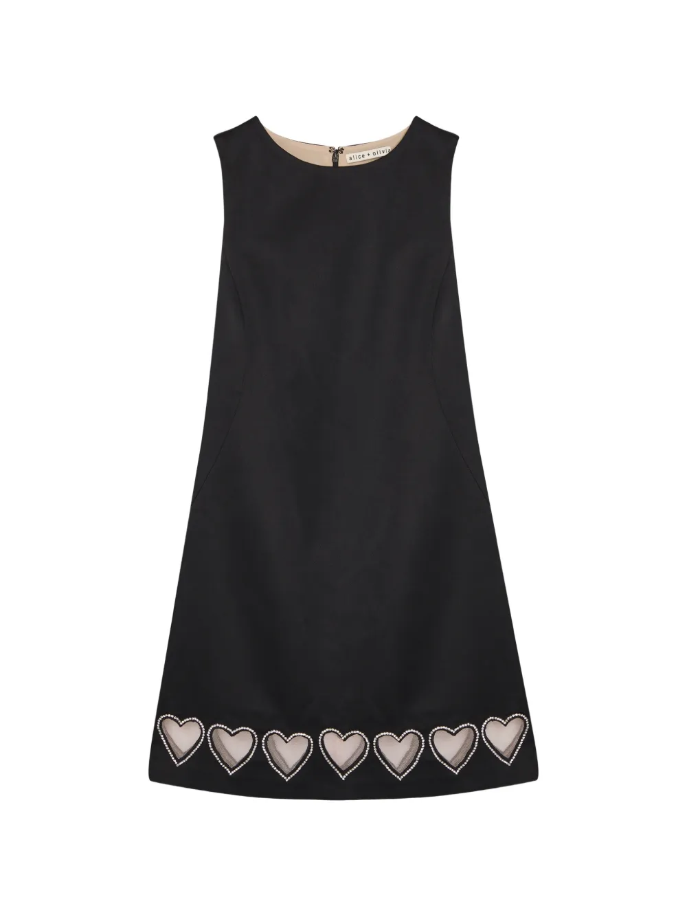alice + olivia crystal-embellished heart-cut-out dress - Nero