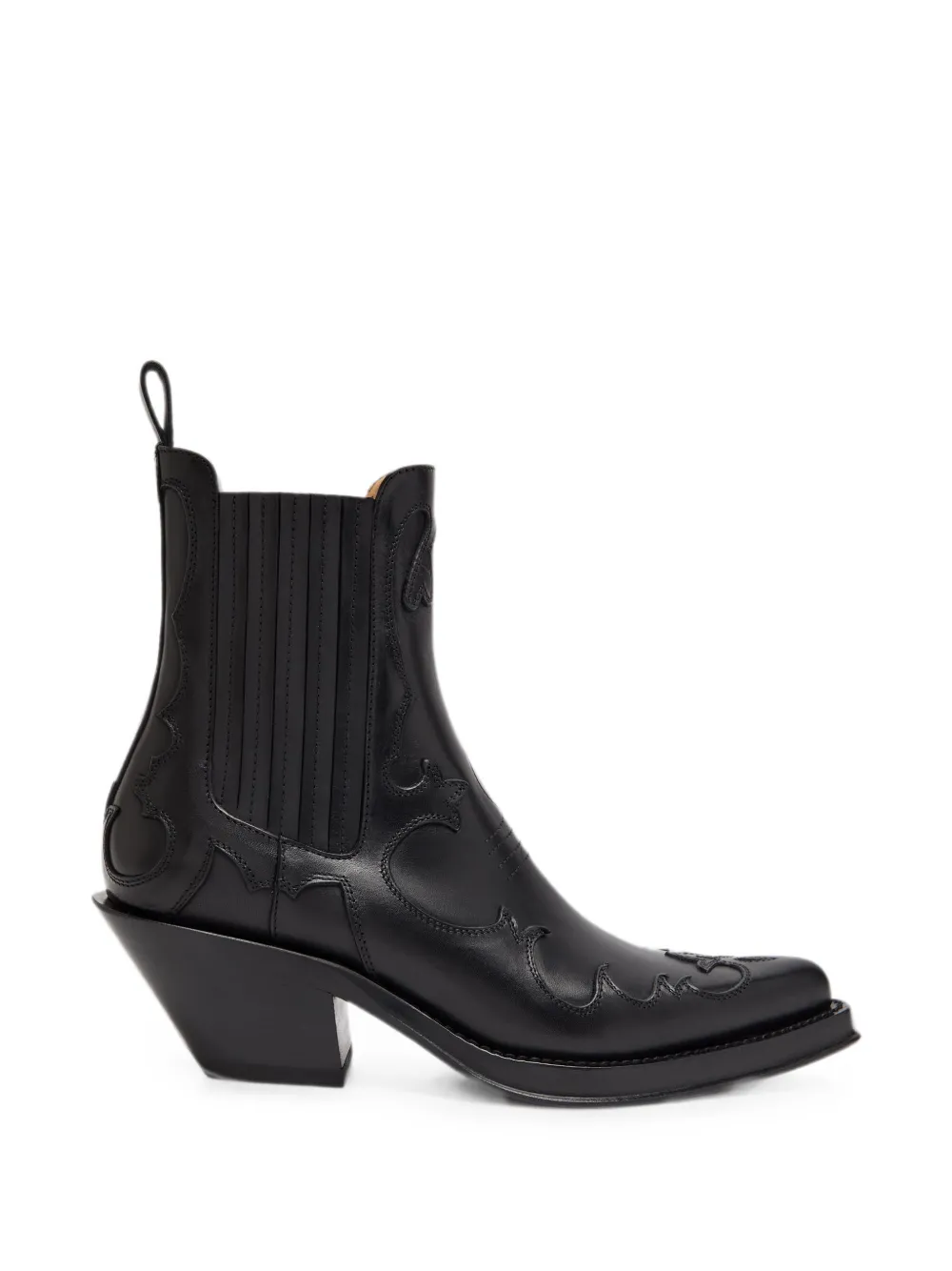 Gabriela Hearst Cassidy embroidered leather cowboy boots Zwart