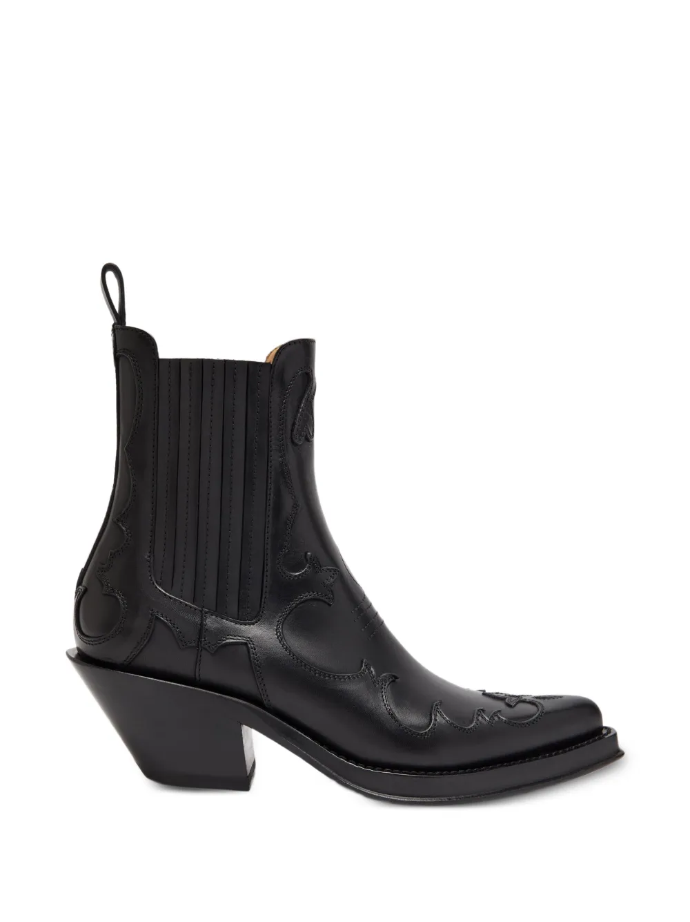 Gabriela Hearst Cassidy embroidered leather cowboy boots Zwart