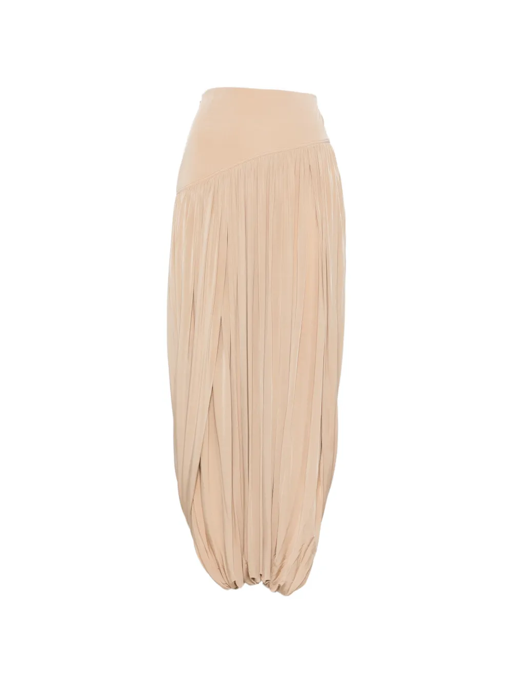Ferragamo pleated ruffle-hem maxi skirt - Toni neutri
