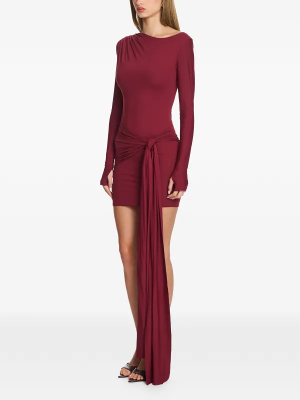 red long sleeve mini dress Valiamcep Womens Mock Neck Bodycon Dresses Wine XS Machine wash cold Farm Rio Bright Flora Long-Sleeve