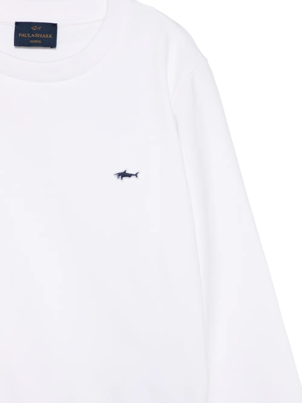  Paul & Shark Junior Logo-embroidered Long-sleeve Sweatshirt - White 