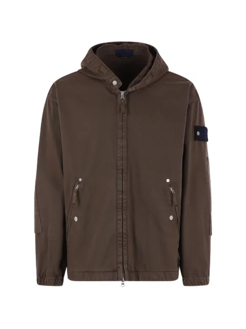 Stone Island logo-patch hooded jacket