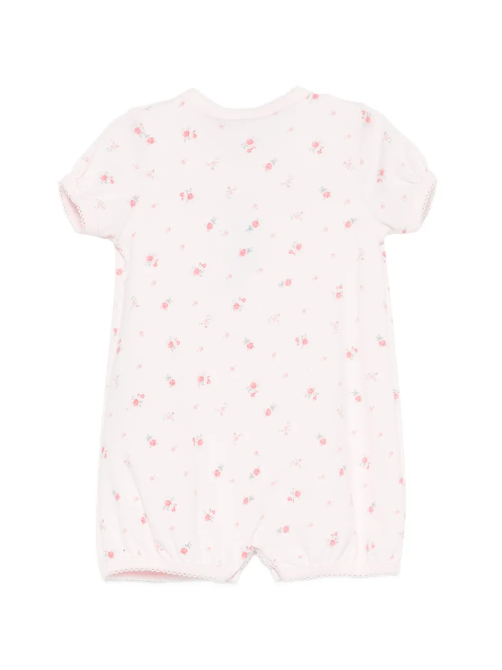 Petit Bateau Romper met bloemenprint en kant Roze
