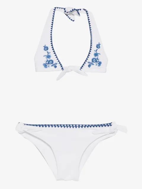 Ermanno Scervino Junior floral-embroidered bikini set (set of two)