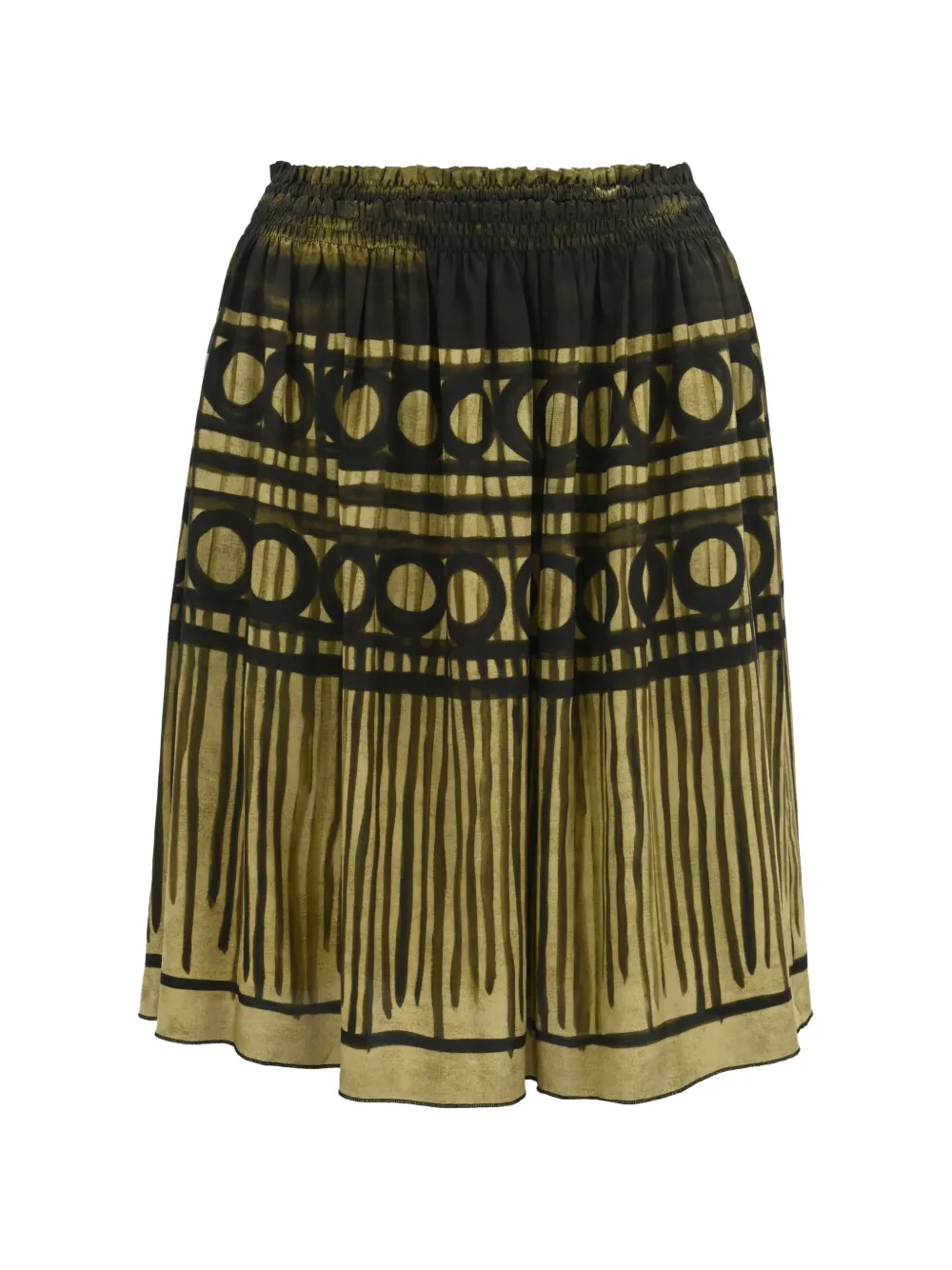 Miu Miu Pre-Owned geometric-print A-line skirt - Verde