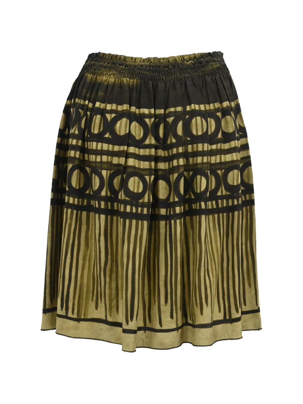 Geometric-Print A-Line Skirt