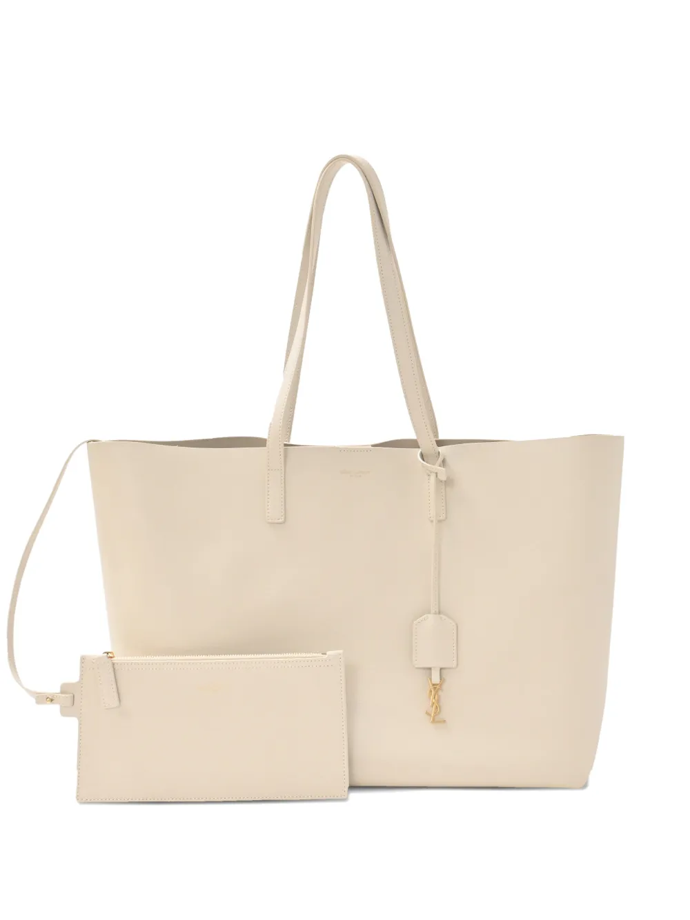 Saint Laurent Pre-Owned East West leather tote bag - Bianco