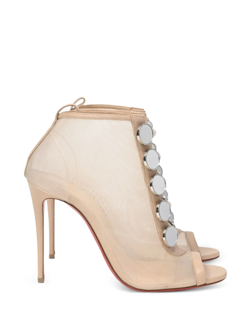 Christian Louboutin Pre-Owned Marika peep-toe mesh boots - Weiß