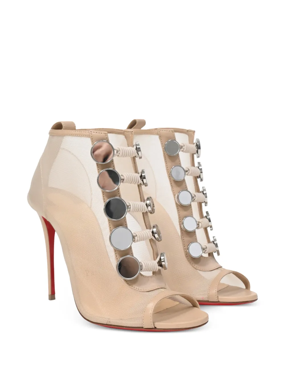 Marika Peep-Toe Mesh Boots