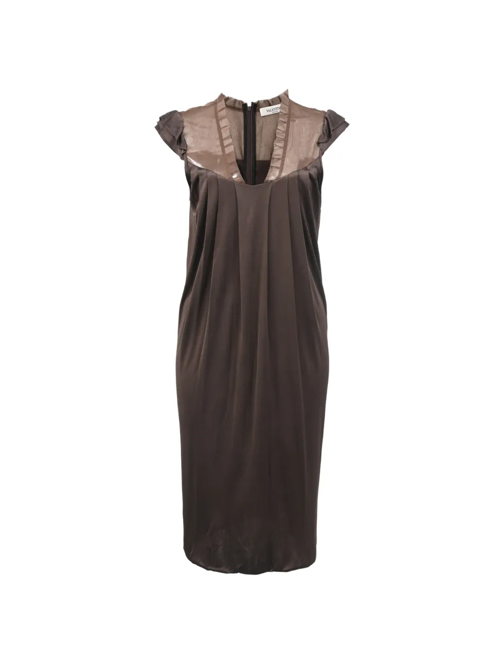 Valentino Garavani Pre-Owned pleated midi dress - Marrone