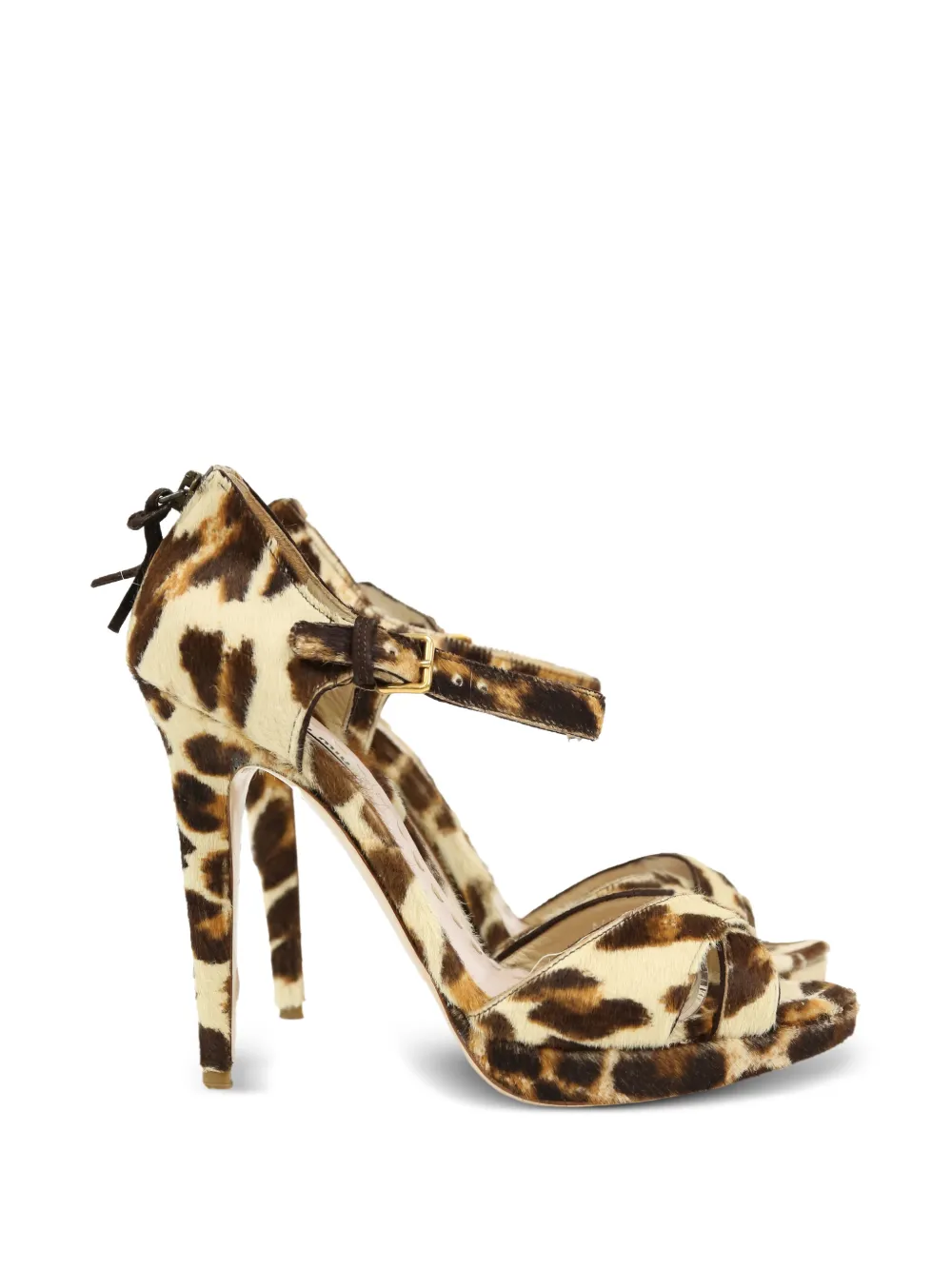 Miu Miu Pre-Owned animal-print platform sandals - Toni neutri