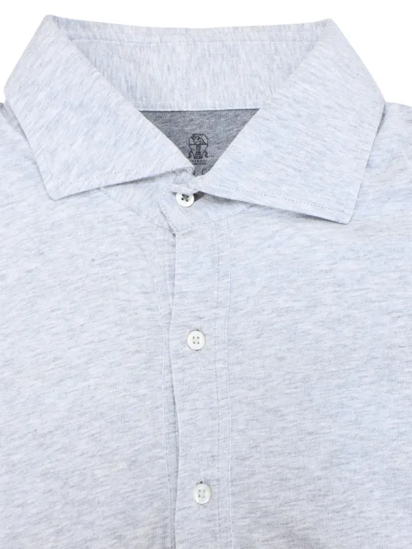 Brunello Cucinelli ポロシャツ　グレー　M Brunello Cucinelli Vintage ロングスリーブ ポロシャツ | グレー