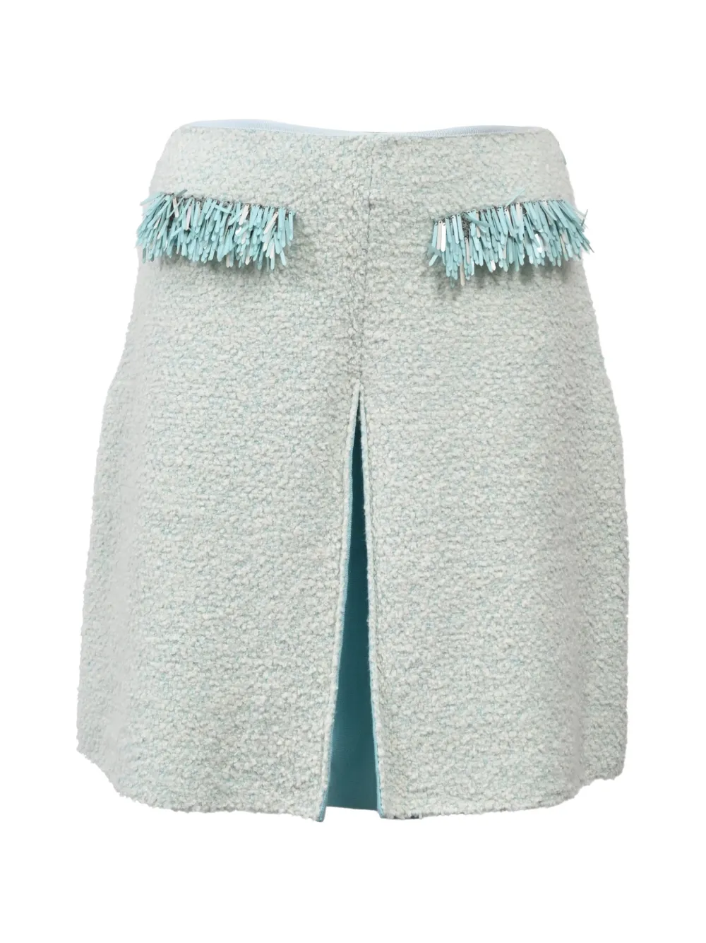 Lanvin Pre-Owned fringed-trim mini skirt - Blu