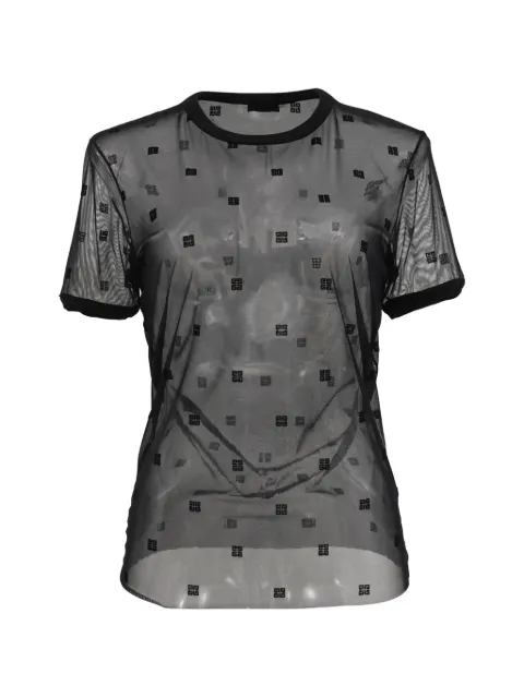 Givenchy Pre-Owned logo-pattern sheer T-shirt