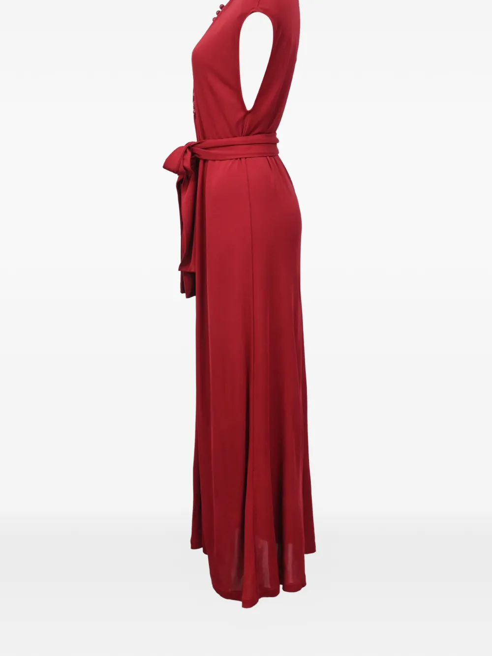 Pre-owned Joseph Romy Button-fastening Midi Dress In Red