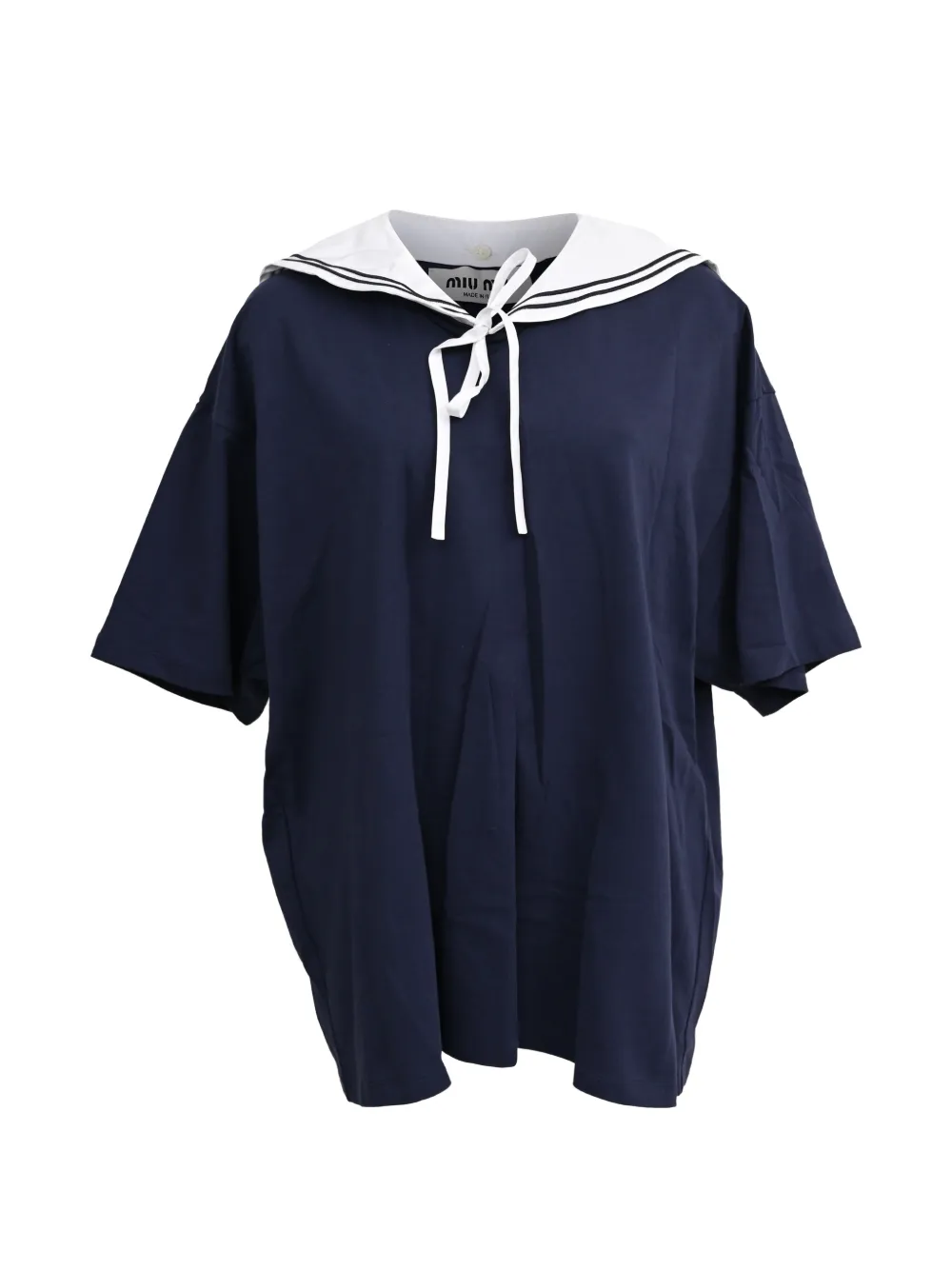 Miu Miu Pre-Owned sailor-collar T-shirt - Blu